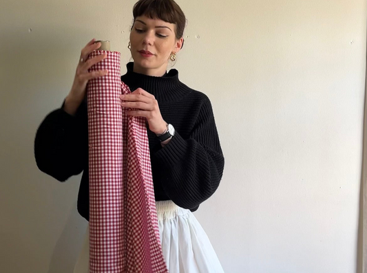 A Touch of Red Gingham Cotton for Spring