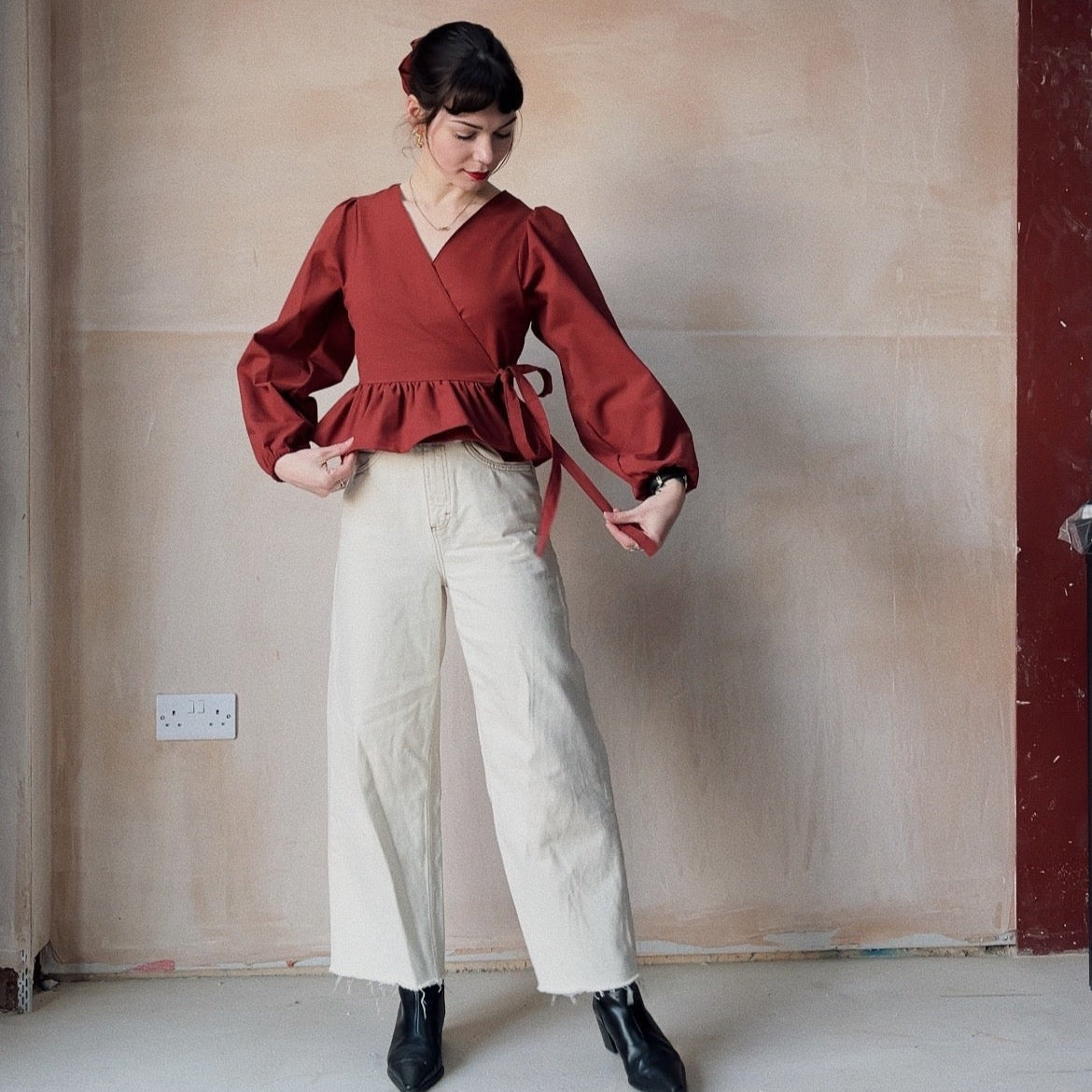 Heather Wrap Blouse in Sustainable Cotton