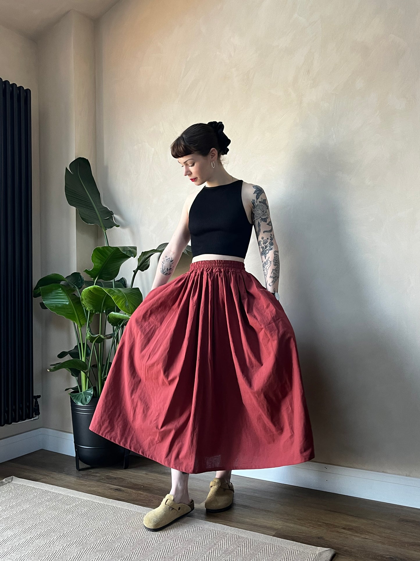 Bloom Midi Skirt in Sustainable Cotton Fabric