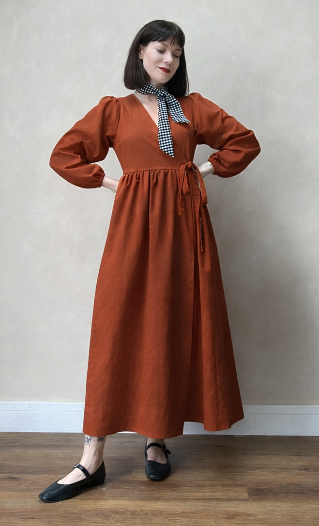 Made To Order - Heather Wrap Dress in Sustainable Cotton