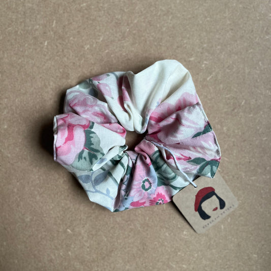 (Hair Scrunchie Handmade From Vintage Scrap Fabric