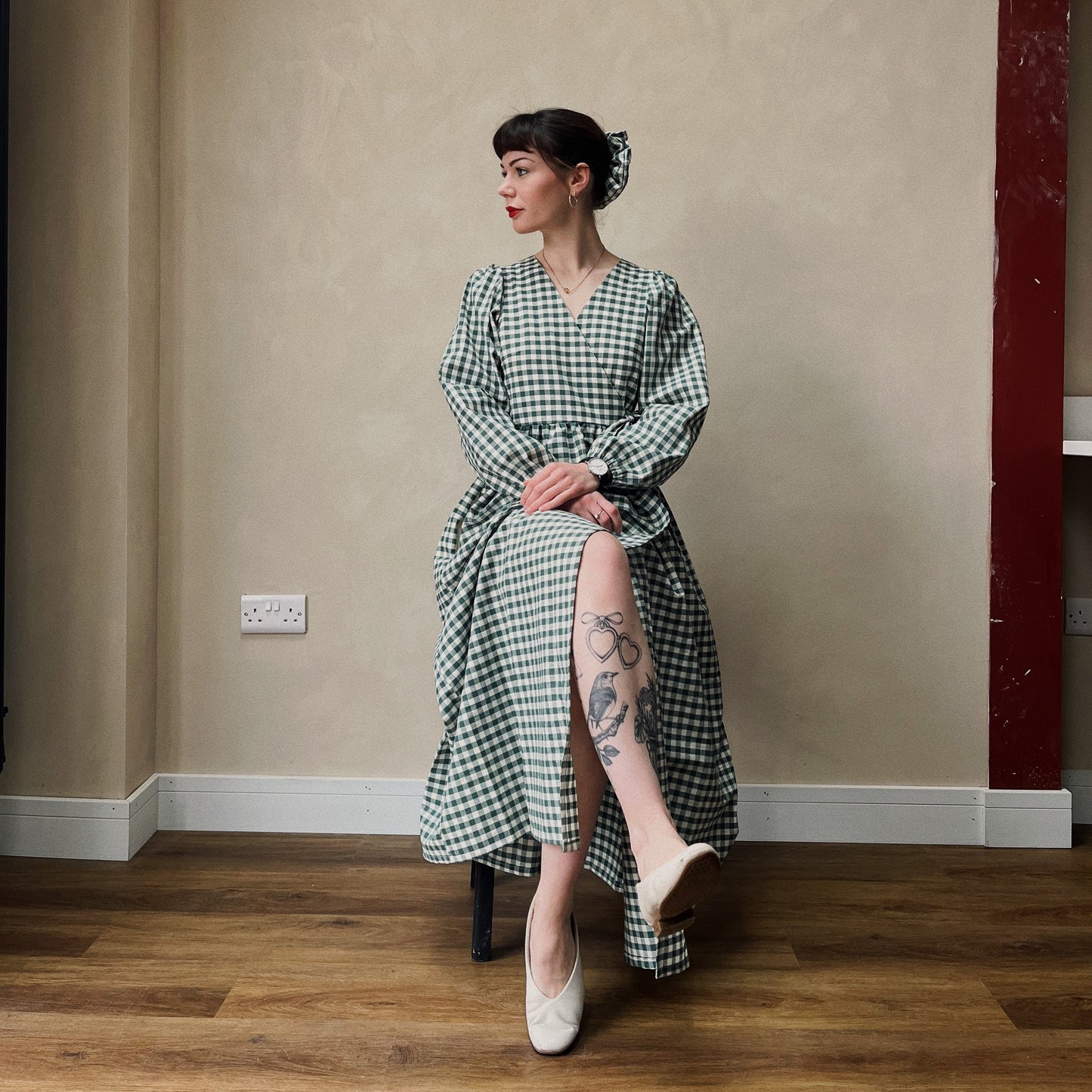 *limited edition* Heather Wrap Dress in Sustainable Gingham Cotton