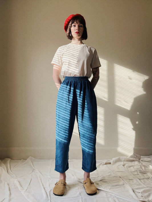 Sheila trousers in blue cord 27” elastic waist