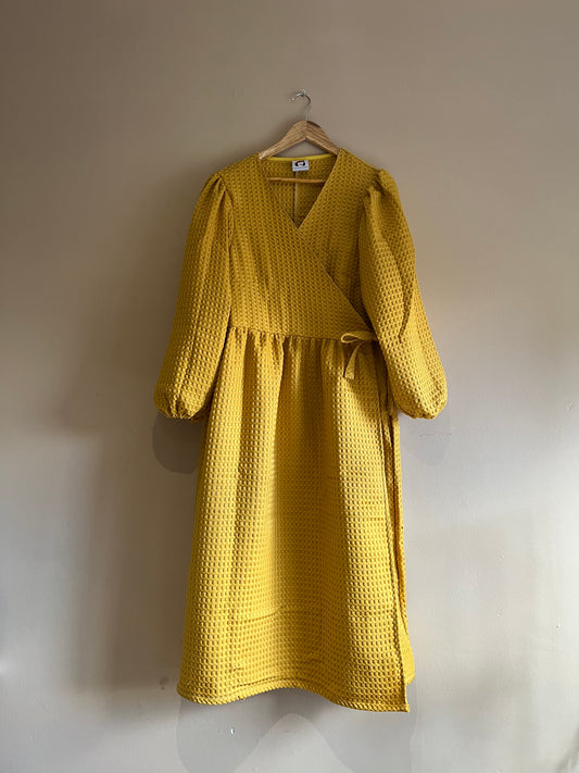 mellow moments - Heather dress in yellow waffle size XL