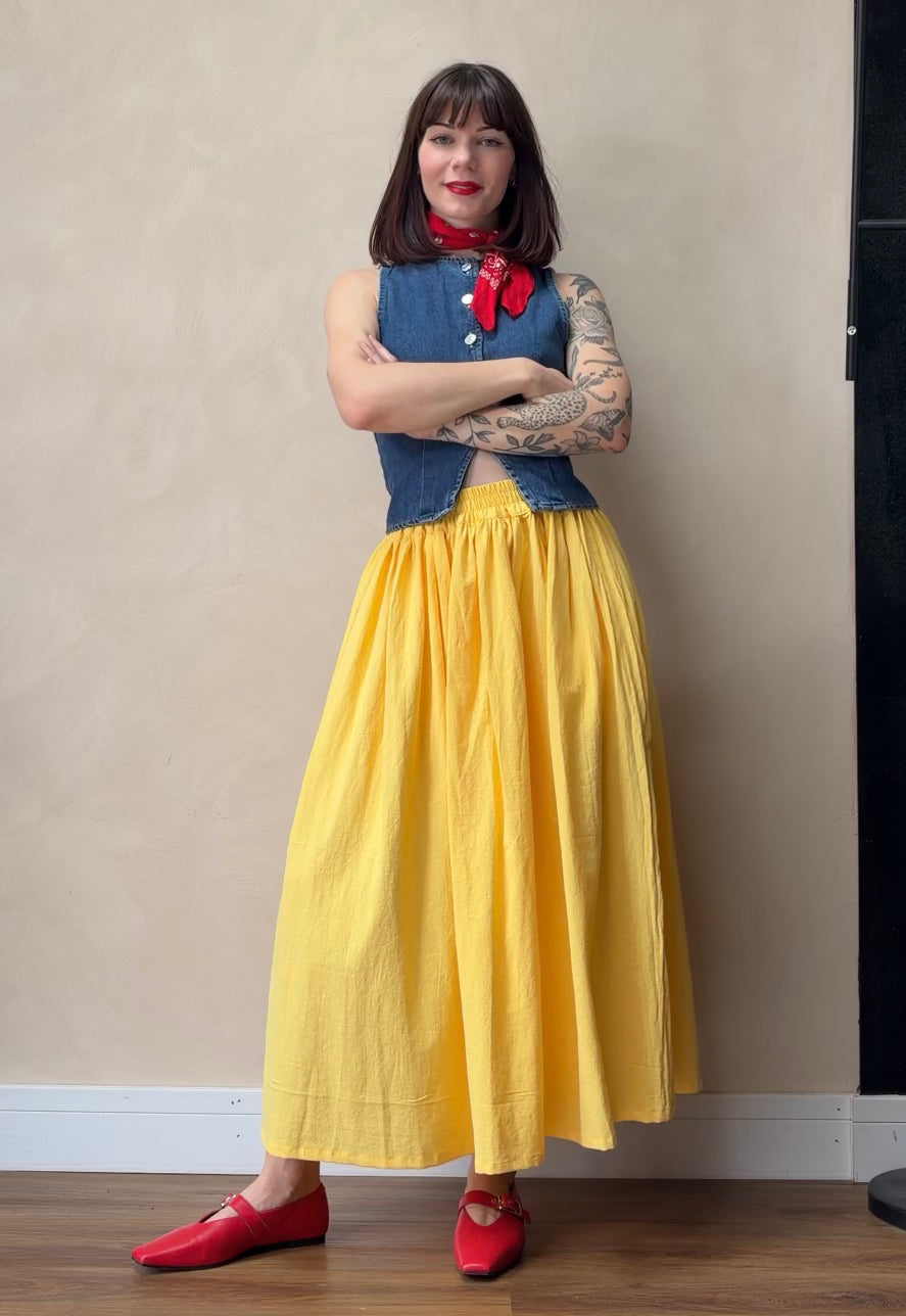 Ready to ship - The Bloom Skirt in Lemon Yellow Size 10