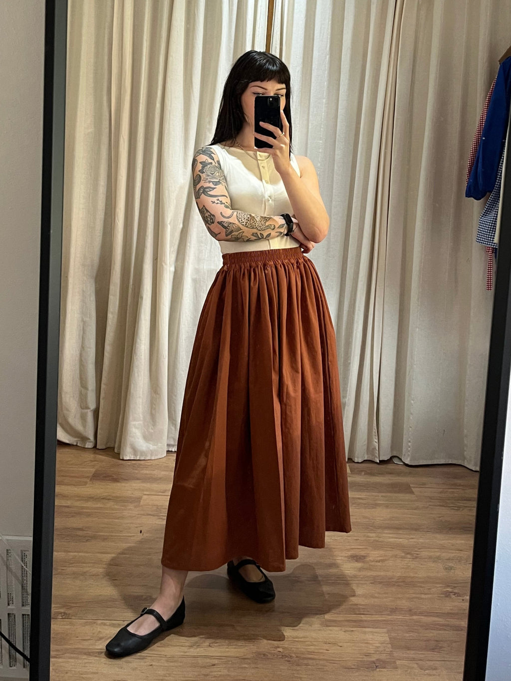 Bloom Midi Skirt in Sustainable Cotton Fabric