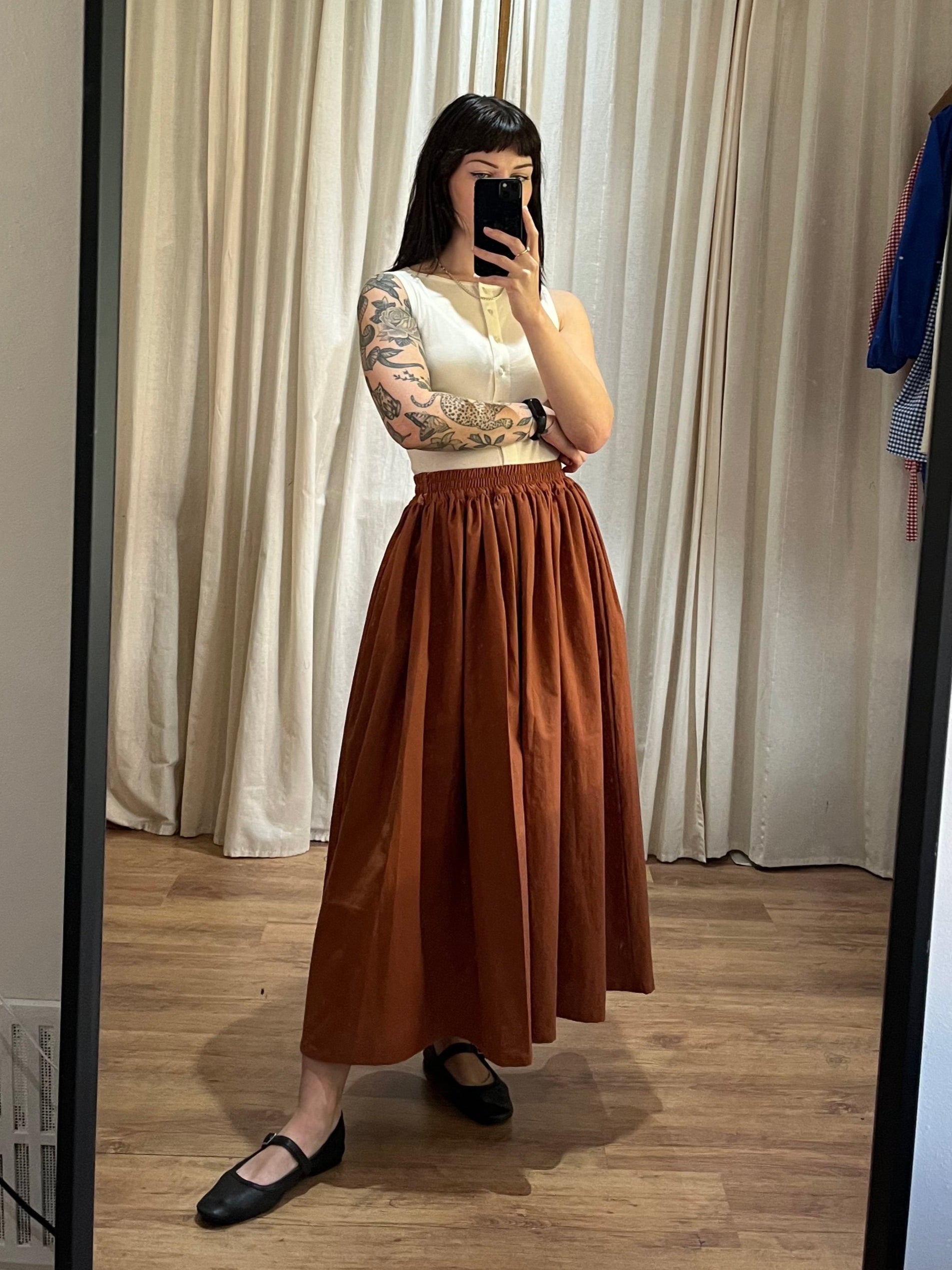 Bloom Midi Skirt in Sustainable Cotton Fabric