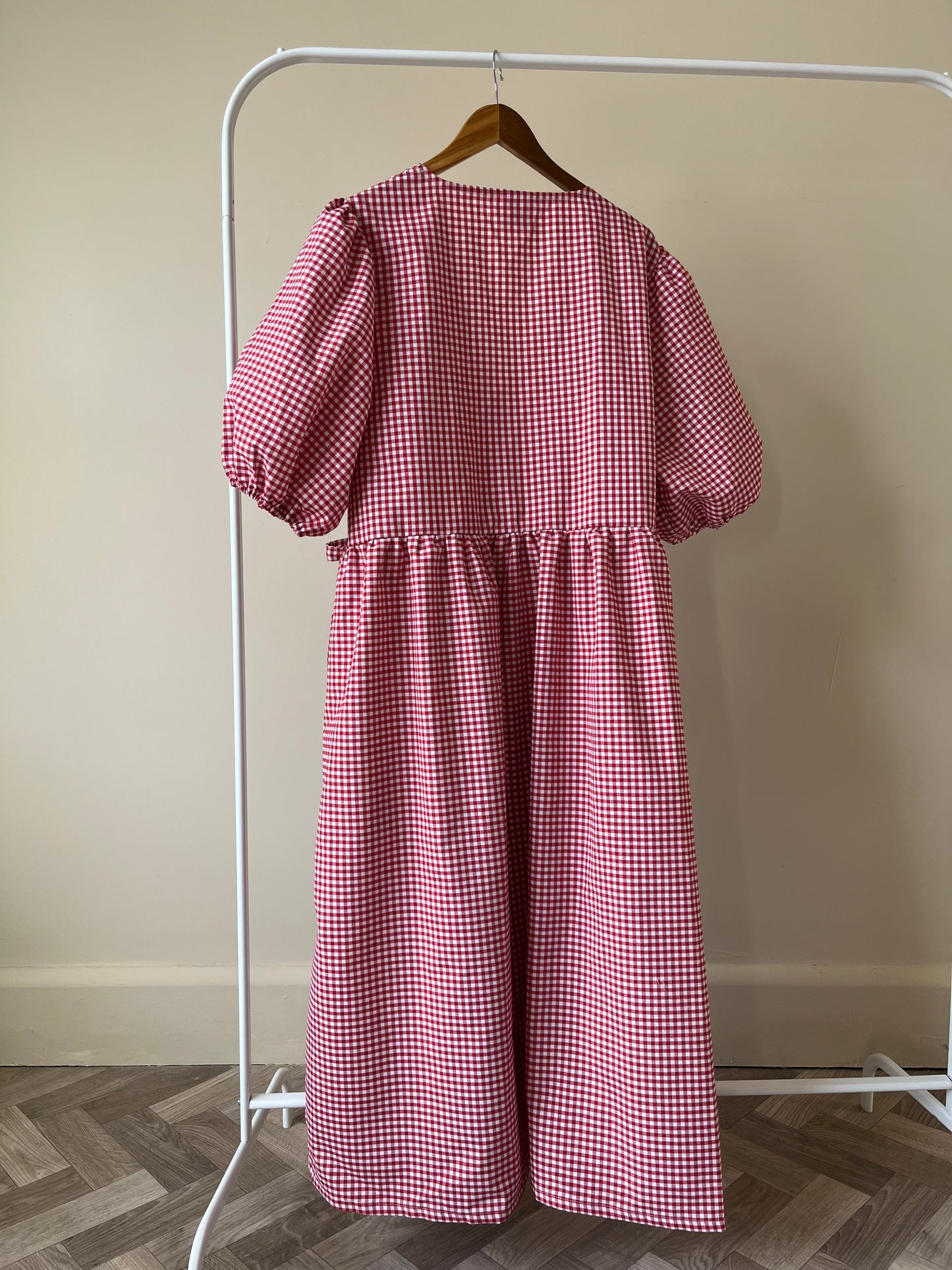 Handmade Heather Wrap Dress in Red Gingham Size XXL 22-24