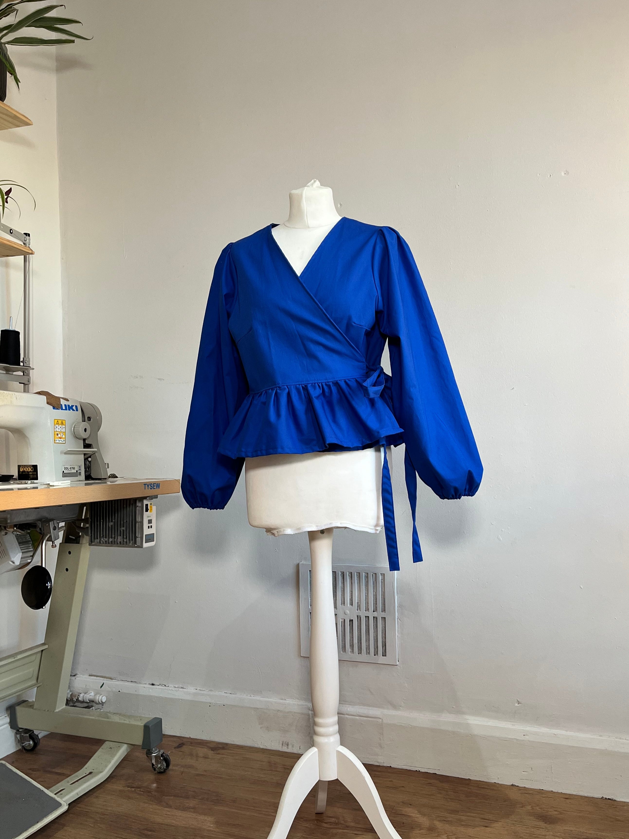 Ready to ship - The Heather Blouse in Cobalt Blue Size 12