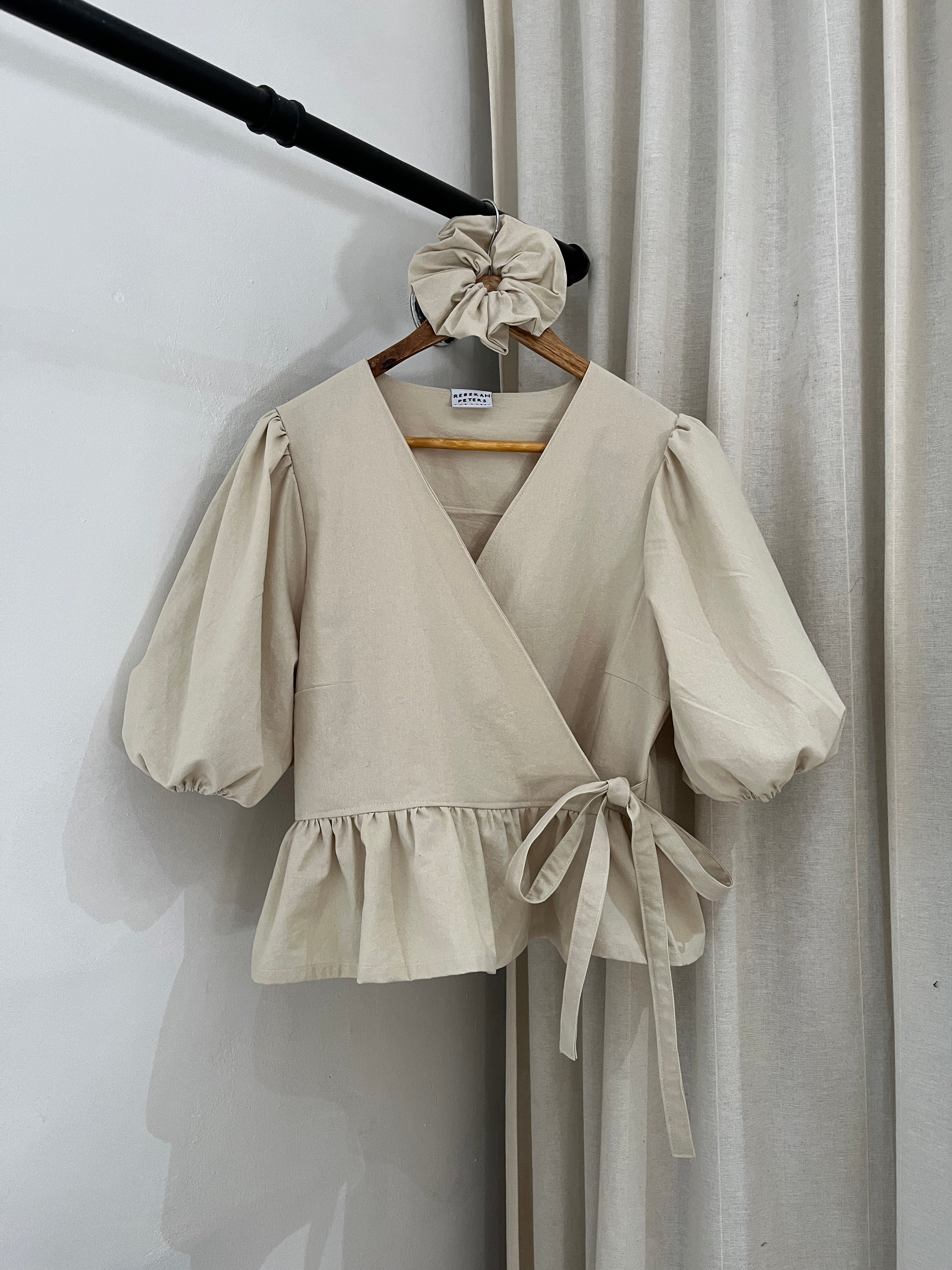 Made To Order - The Heather Wrap Blouse in Sustainable Cotton