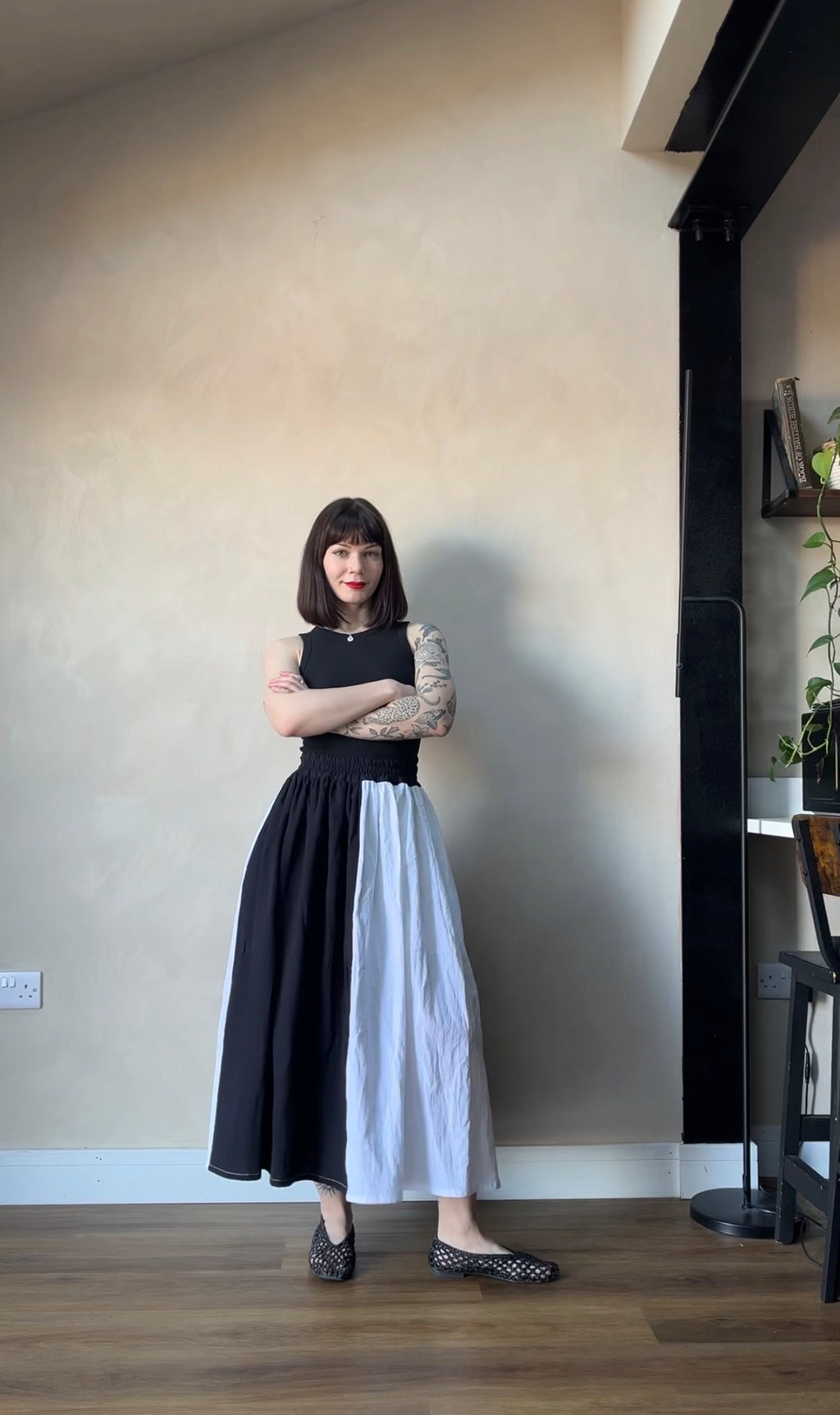 Ready to ship - The Bloom Skirt in Black and White Size 6