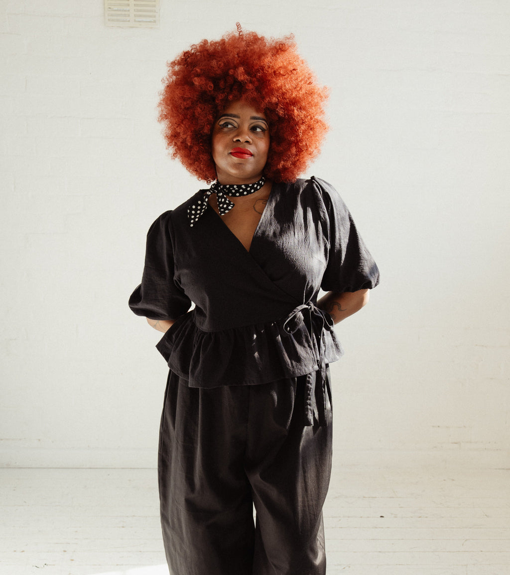 Made To Order - The Heather Wrap Blouse in Sustainable Cotton