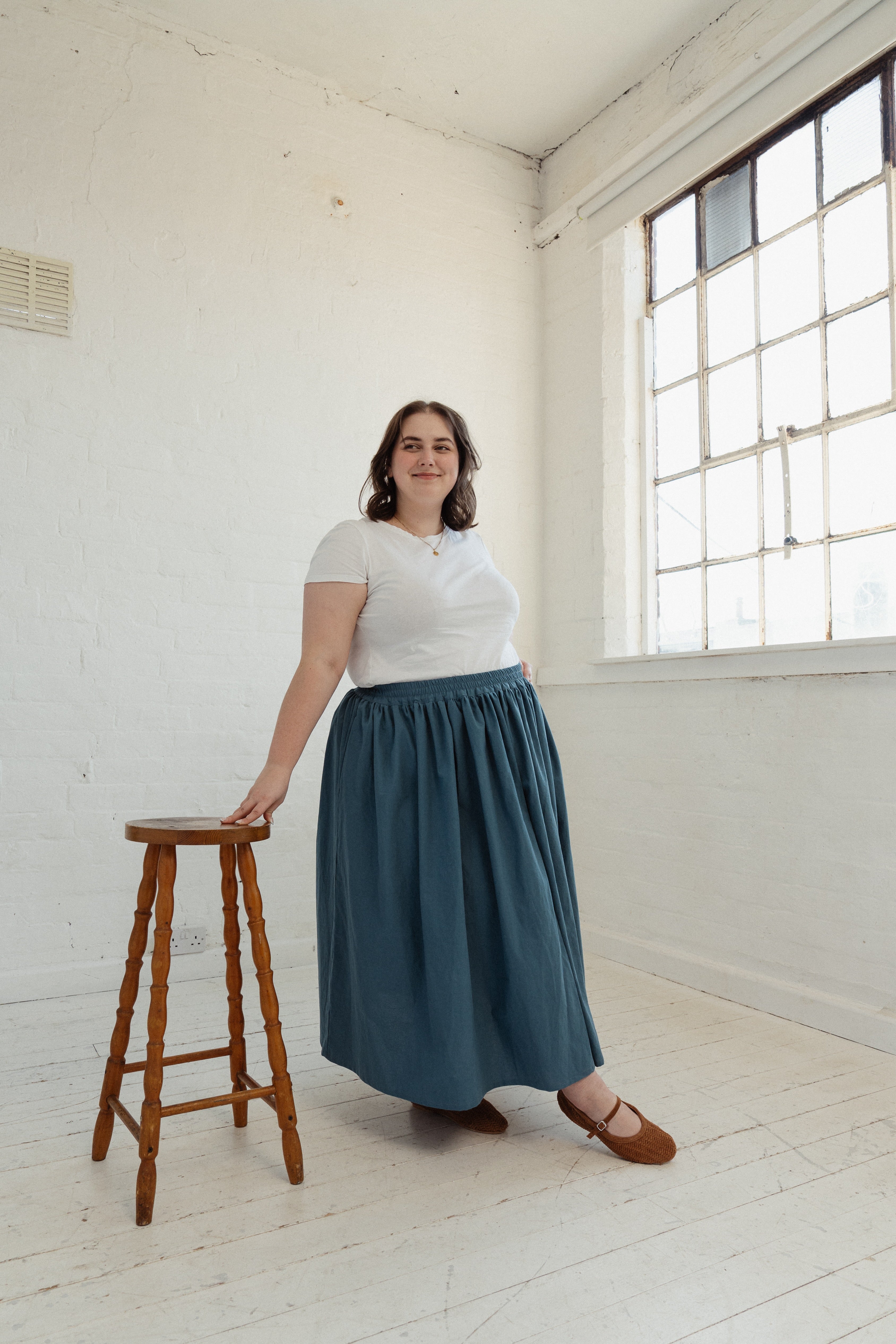 Made To Order - Bloom Midi Skirt in Sustainable Cotton Fabric