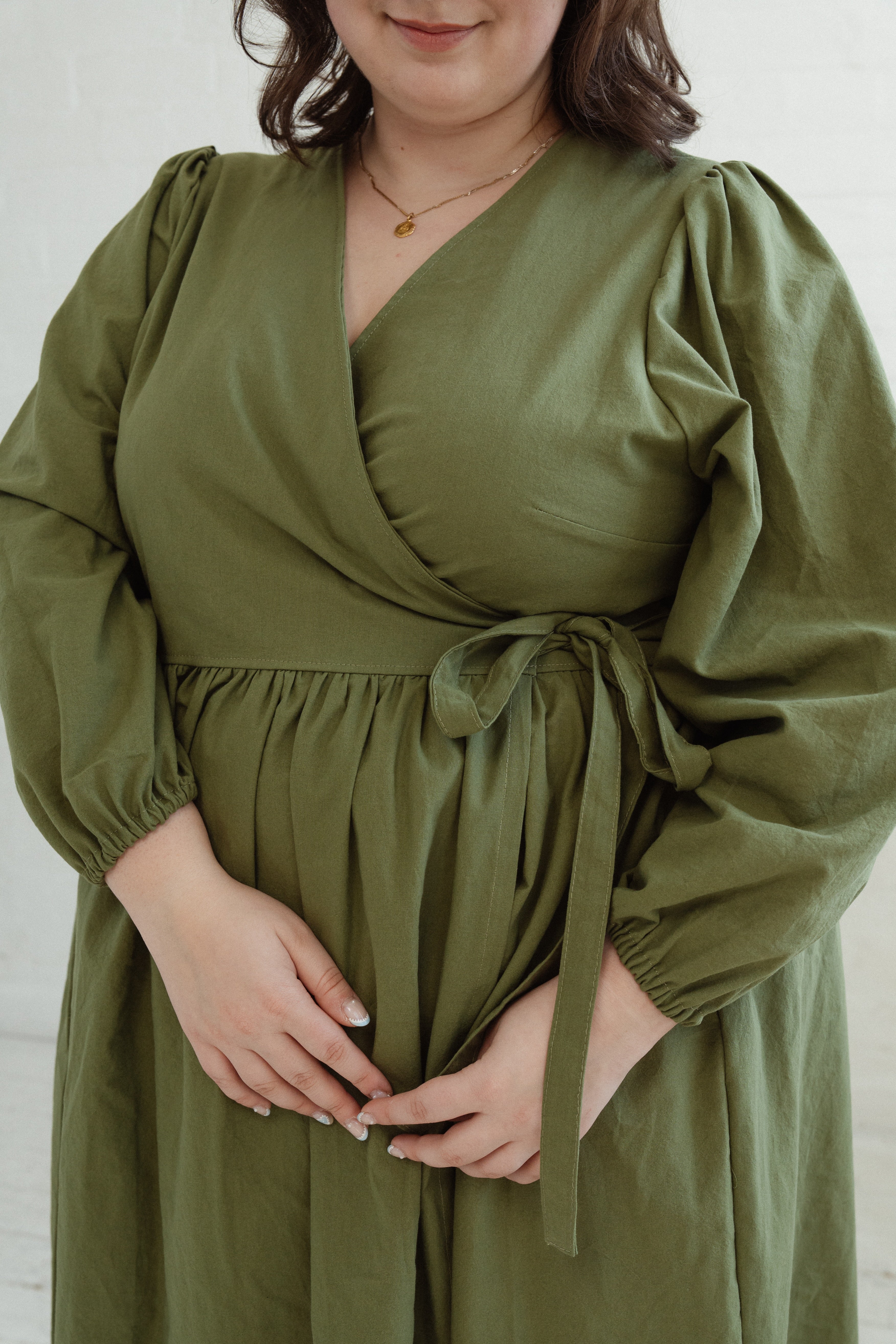 Ready to ship - The Heather Dress in Olive Green size 20