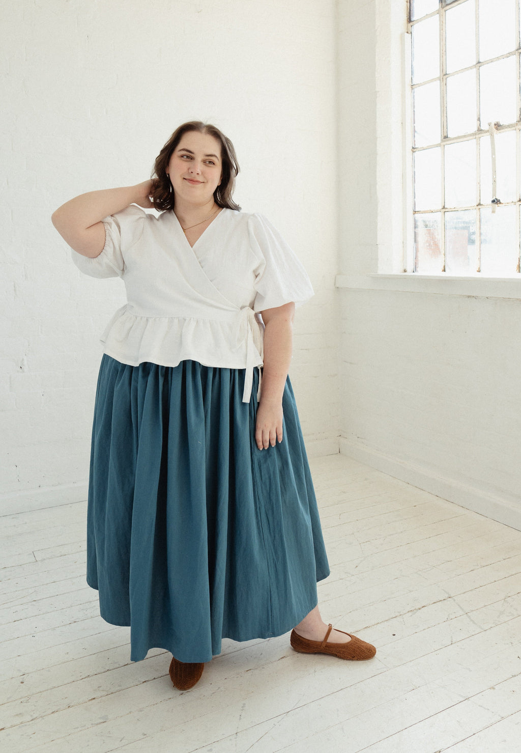 Made To Order - The Heather Wrap Blouse in Sustainable Cotton