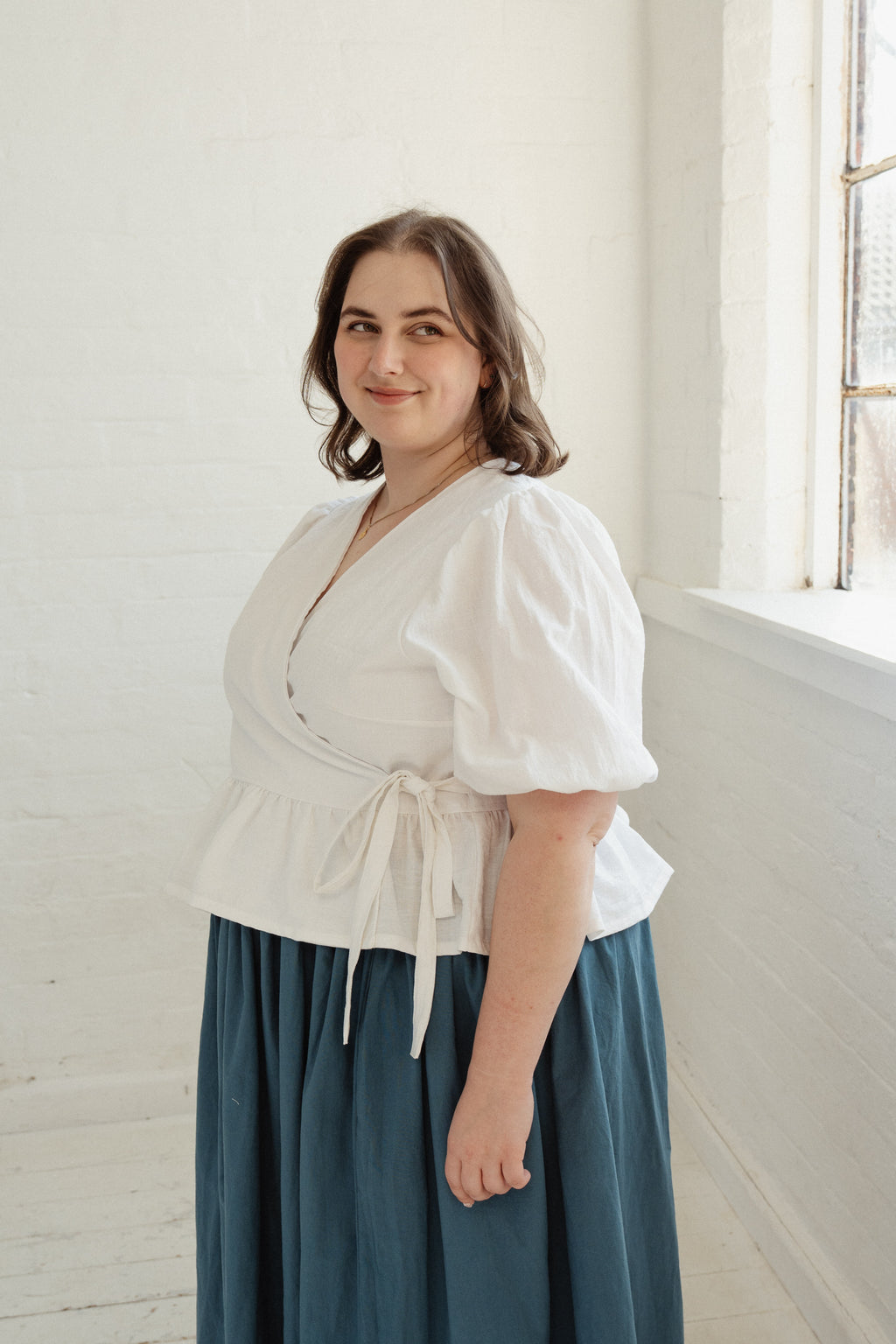 Made To Order - The Heather Wrap Blouse in Sustainable Cotton