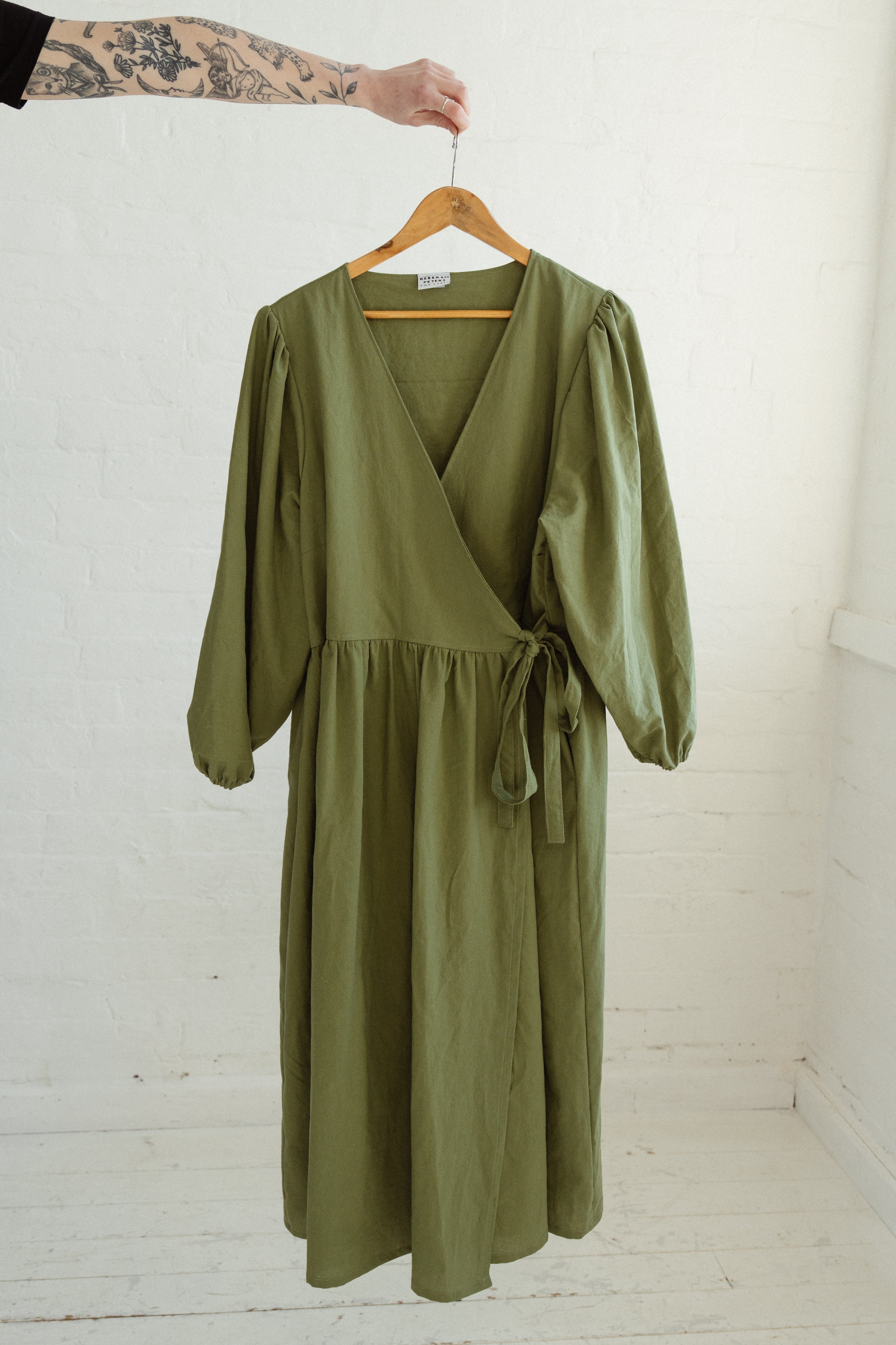 Ready to ship - The Heather Dress in Olive Green size 20