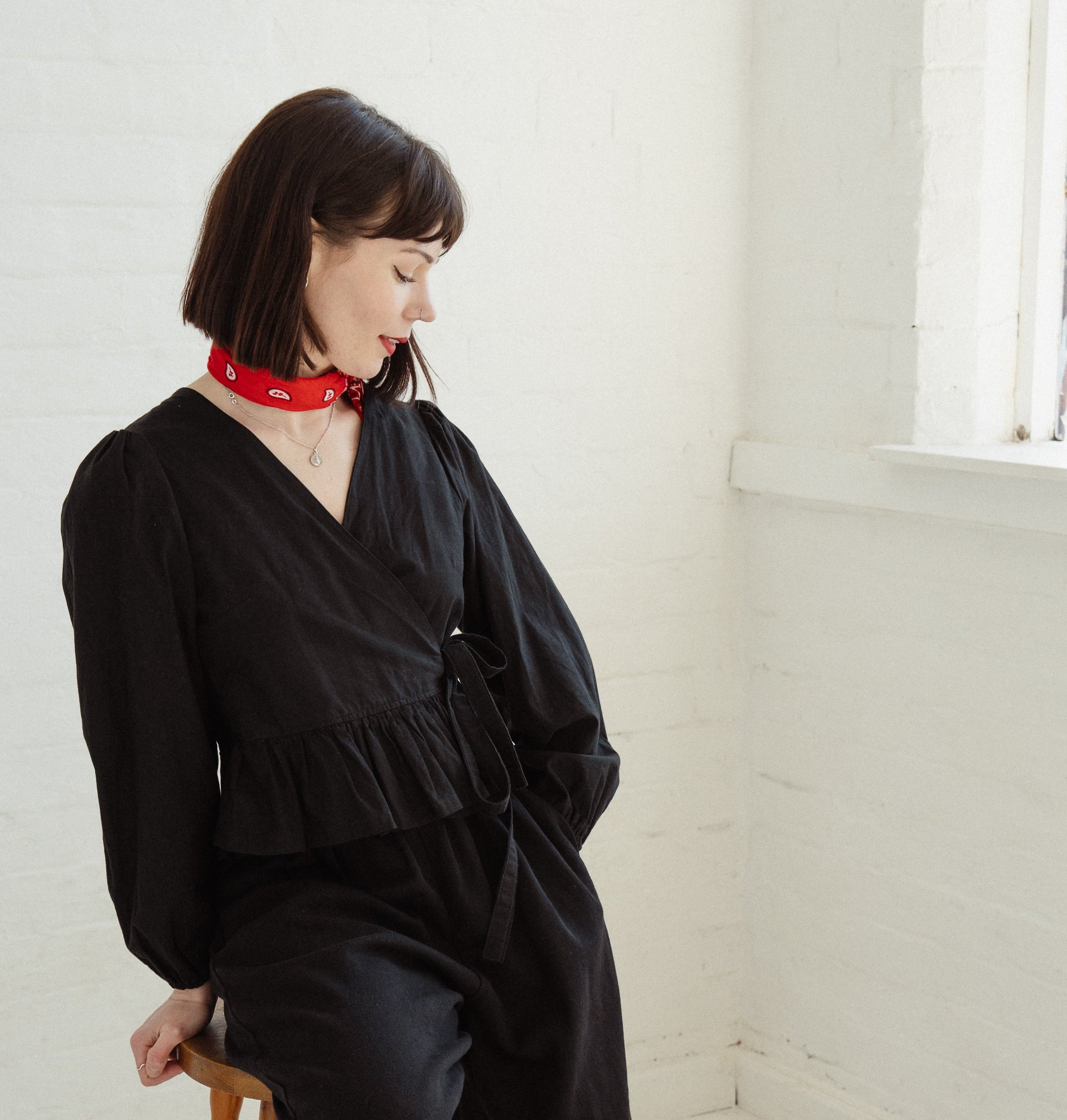 Made To Order - The Heather Wrap Blouse in Sustainable Cotton