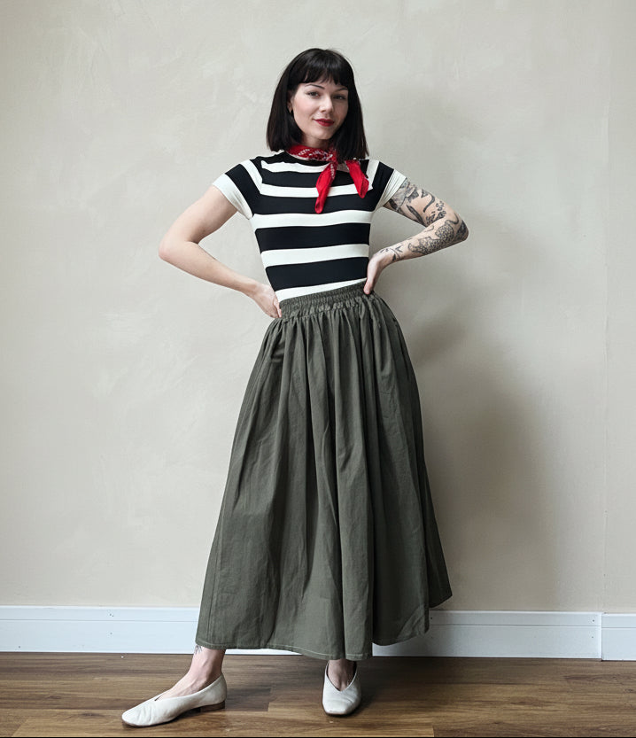 Made To Order - Bloom Midi Skirt in Sustainable Cotton Fabric