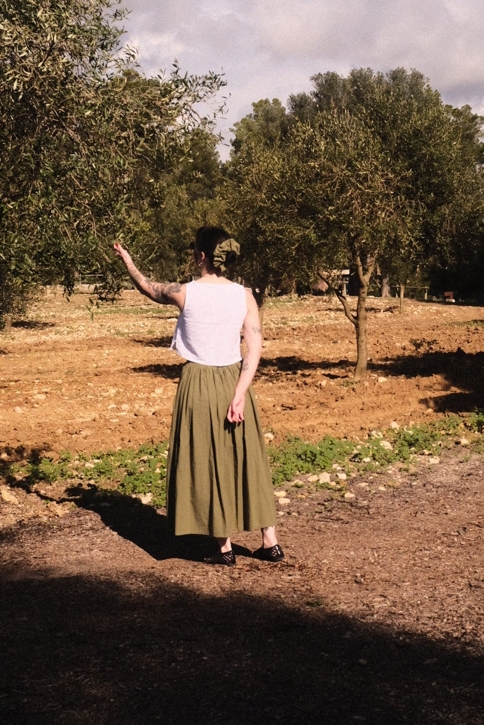 Bloom Midi Skirt in Sustainable Cotton Fabric